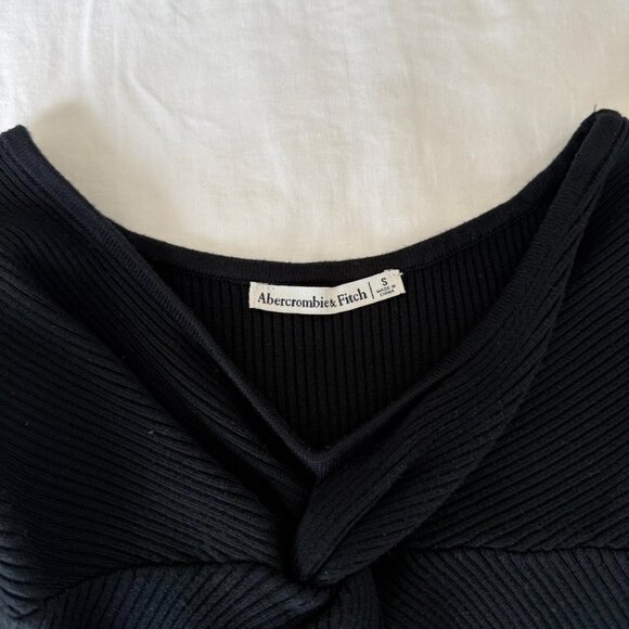 Abercrombie & Fitch Strapless Knit Twist Front Tube Top Black - Picture 3 of 6
